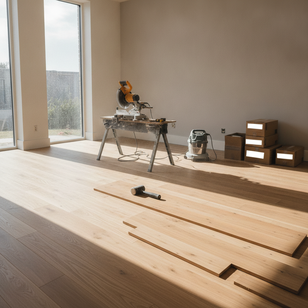 Flooring Installation - No Face and No Text